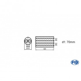 Silent stainless steel rear 1x135x80mm type 53 for OPEL VECTRA A (COFFRE)