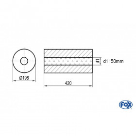 Silent stainless steel rear 1x135x80mm type 53 for OPEL VECTRA A (COFFRE)