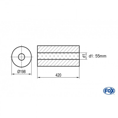Silent stainless steel rear 1x135x80mm type 53 for OPEL VECTRA A (COFFRE)