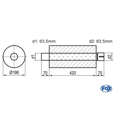 Silent stainless steel rear 1x135x80mm type 53 for OPEL VECTRA A (COFFRE)