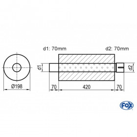 Silent stainless steel rear 1x135x80mm type 53 for OPEL VECTRA A (COFFRE)