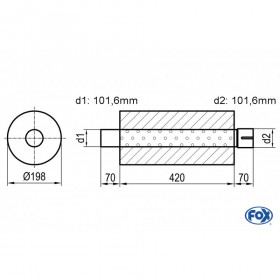 Silent stainless steel rear 1x135x80mm type 53 for OPEL VECTRA A (COFFRE)