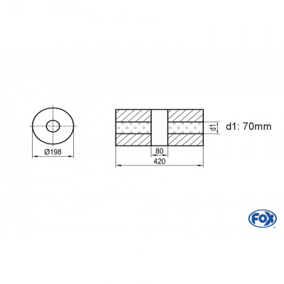 Silent stainless steel rear 1x135x80mm type 53 for OPEL VECTRA A (COFFRE)