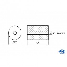 Silent stainless steel rear 1x135x80mm type 53 for OPEL VECTRA A (COFFRE)
