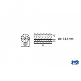 Silent stainless steel rear 1x135x80mm type 53 for OPEL VECTRA A (COFFRE)