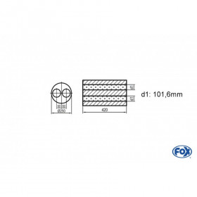 Silent stainless steel rear 1x135x80mm type 53 for OPEL VECTRA A (COFFRE)