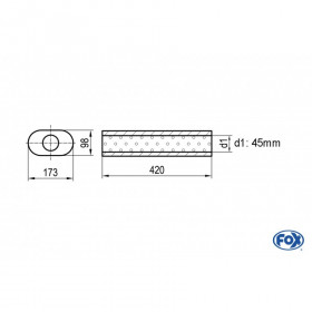 Silent stainless steel rear 1x135x80mm type 53 for OPEL VECTRA A (COFFRE)