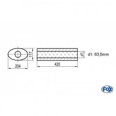 Silent stainless steel rear 1x135x80mm type 53 for OPEL VECTRA A (COFFRE)