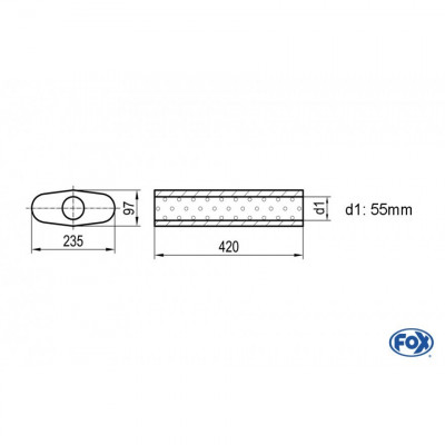 Silent stainless steel rear 1x135x80mm type 53 for OPEL VECTRA A (COFFRE)