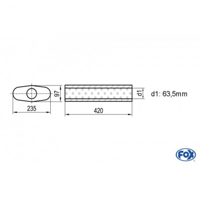 Silent stainless steel rear 1x135x80mm type 53 for OPEL VECTRA A (COFFRE)