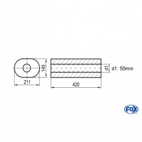 Silent stainless steel rear 1x135x80mm type 53 for OPEL VECTRA A (COFFRE)
