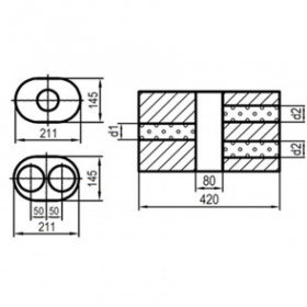Silent stainless steel rear 1x135x80mm type 53 for OPEL VECTRA A (COFFRE)