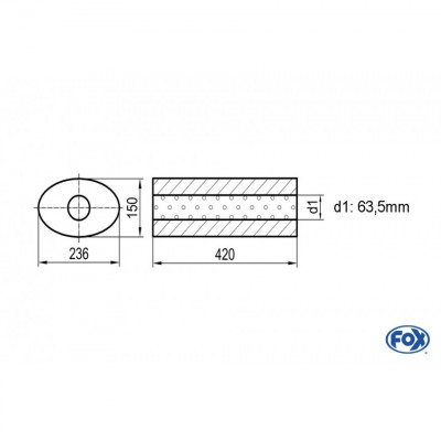 Silent stainless steel rear 1x135x80mm type 53 for OPEL VECTRA A (COFFRE)