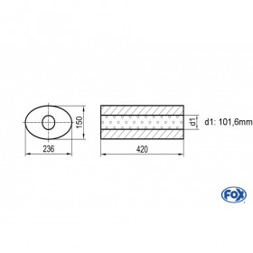 Silent stainless steel rear 1x135x80mm type 53 for OPEL VECTRA A (COFFRE)
