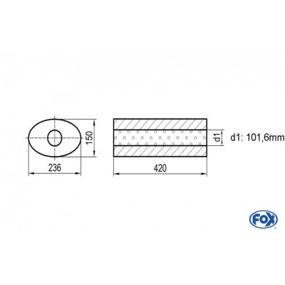 Silent stainless steel rear 1x135x80mm type 53 for OPEL VECTRA A (COFFRE)