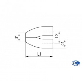 Tube de connexion "Y" inox / connexion Ø76mm/2x76mm