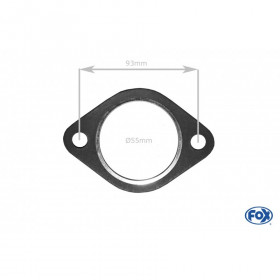 Joint de bride n°4 pour bride 2 trous / Ø55/93mm