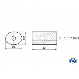Silent stainless steel rear 1x135x80mm type 53 for OPEL VECTRA A (COFFRE)
