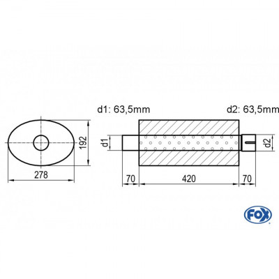 Silent stainless steel rear 1x135x80mm type 53 for OPEL VECTRA A (COFFRE)