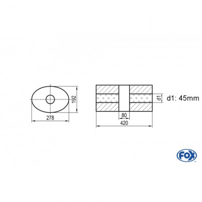 Silent stainless steel rear 1x135x80mm type 53 for OPEL VECTRA A (COFFRE)
