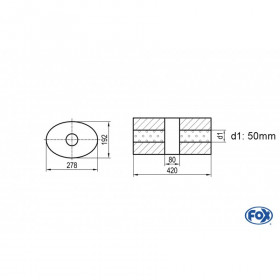 Silent stainless steel rear 1x135x80mm type 53 for OPEL VECTRA A (COFFRE)
