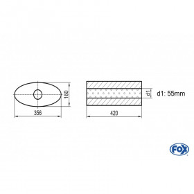 Silent stainless steel rear 1x135x80mm type 53 for OPEL VECTRA A (COFFRE)
