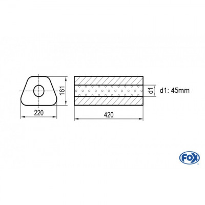 Silent stainless steel rear 1x135x80mm type 53 for OPEL VECTRA A (COFFRE)