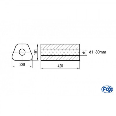 Silent stainless steel rear 1x135x80mm type 53 for OPEL VECTRA A (COFFRE)