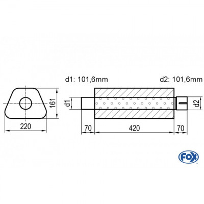 Silent stainless steel rear 1x135x80mm type 53 for OPEL VECTRA A (COFFRE)