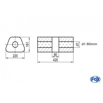 Silent stainless steel rear 1x135x80mm type 53 for OPEL VECTRA A (COFFRE)