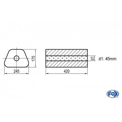 Silent stainless steel rear 1x135x80mm type 53 for OPEL VECTRA A (COFFRE)