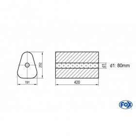 Silent stainless steel rear 1x135x80mm type 53 for OPEL VECTRA A (COFFRE)
