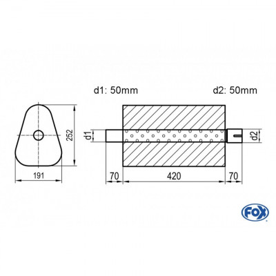 Silent stainless steel rear 1x135x80mm type 53 for OPEL VECTRA A (COFFRE)