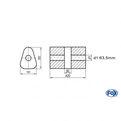 Silent stainless steel rear 1x135x80mm type 53 for OPEL VECTRA A (COFFRE)