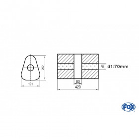 Silent stainless steel rear 1x135x80mm type 53 for OPEL VECTRA A (COFFRE)