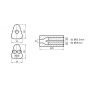 Silencieux universel type 725 en inox / 191x252mm / d1 Ø63.5mm/ d2 Ø55mm/ longueur 420mm