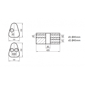 Silent stainless steel rear 1x135x80mm type 53 for OPEL VECTRA A (COFFRE)