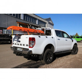 Silencieux arrière inox 2x115x85mm type 38 (sidepipe) pour FORD RANGER MK6 DOUBLE CABINE / WILDTRAK