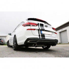 Silencieux arrière duplex inox 1x90mm type 25 pour HYUNDAI I30 KOMBI