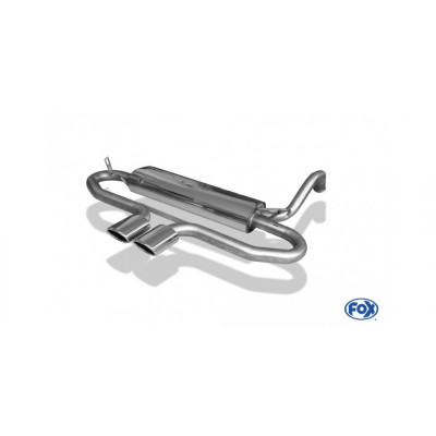 Silent stainless steel rear 2x86x54mm type 32 (central output) for PEUGEOT 107