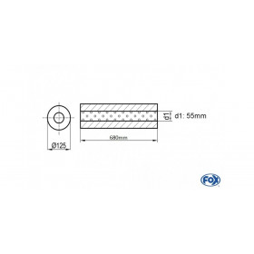 Silent stainless steel rear 1x135x80mm type 53 for OPEL VECTRA A (COFFRE)