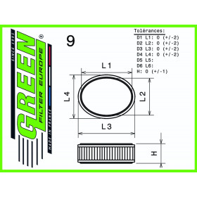 Filtre à air sport GREEN FILTER pour LAND ROVER RANGE ROVER I (CLASSIC) 3,5L V8 carburateur