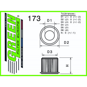 Filtre à air sport GREEN FILTER pour FORD C-MAX II-GRAND C-MAX 2,0L TDCI 133cv / 98kW