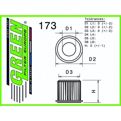 Filtre à air sport GREEN FILTER pour FORD KUGA II 1,5L TDCI 120cv / 88kW