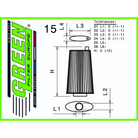 Filtre à air sport GREEN FILTER pour ROVER MG ZT 2,0L CDTI 116cv / 85kW