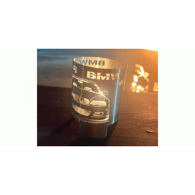 Mini tonneau en inox 110x90mm - Motif "HOT FOX"