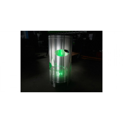 Tonneau en inox 800x390mm - Motif "MAISON A LA CAMPAGNE" (épaisseur paroi 1.5mm)