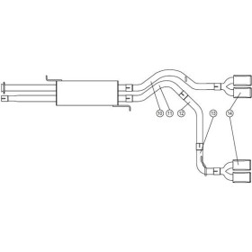 copy of Catback duplex stainless steel 2x90mm type 17 for HUMMER H2