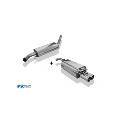 Pack Silencieux arrière inox 2x76mm type 10 + silencieux avant pour AUDI 100/A6 TYPE C4