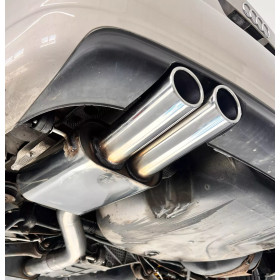 Silencieux arrière (Ø76mm) inox 2x88x74mm type 32 pour AUDI A4 QUATTRO TYPE B5